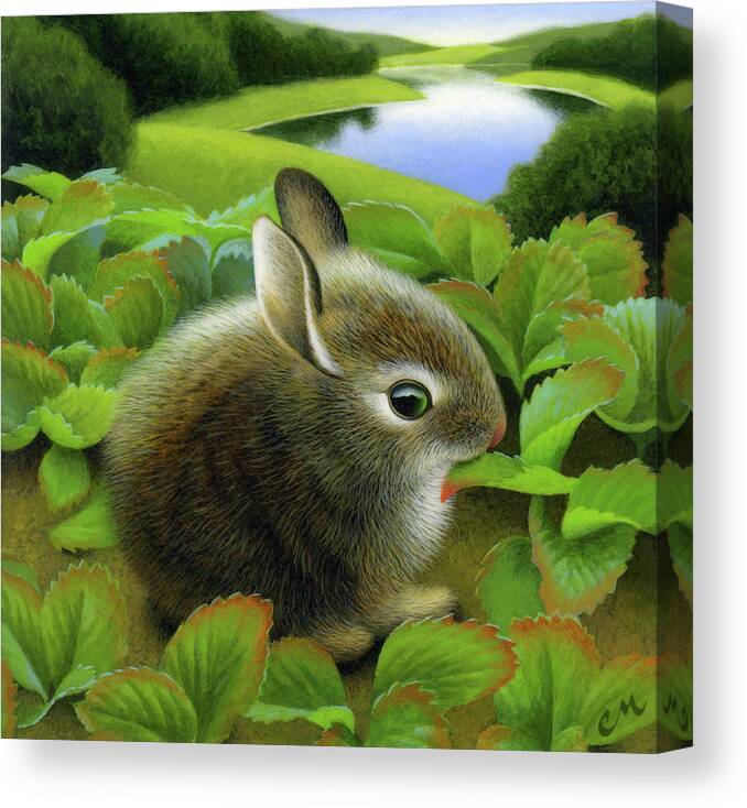 Bunny Canvas Print featuring the painting Strawberry by Chris Miles
