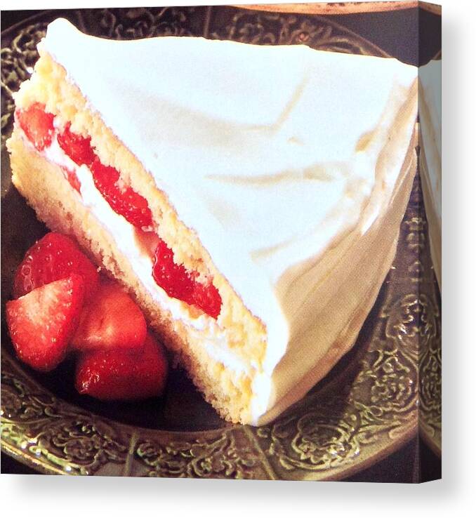  Canvas Print featuring the photograph Strawberry Short Cake by Jacqueline Manos