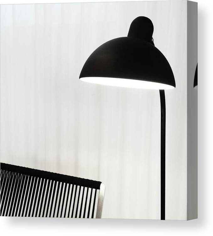 Lamp Canvas Print featuring the photograph Stylish black lamp by GoodMood Art