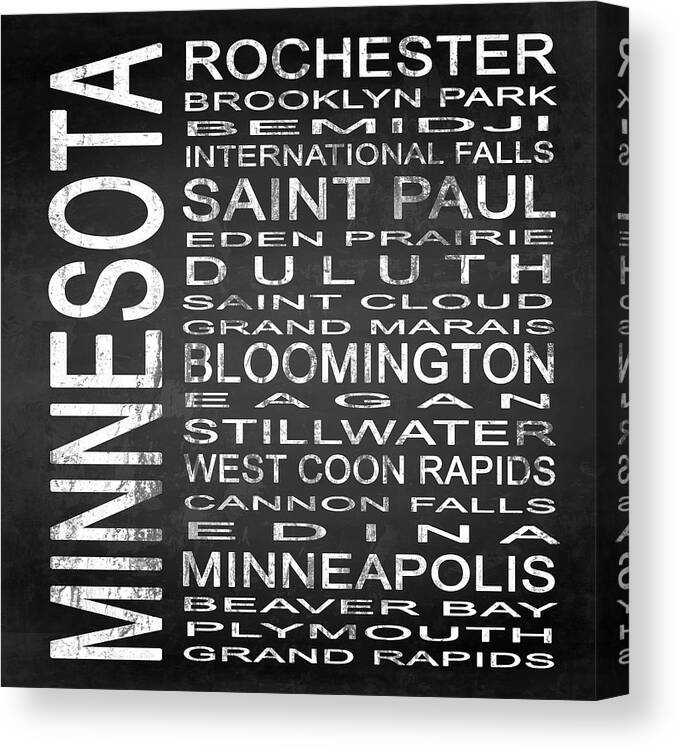 Subway Sign Canvas Print featuring the digital art SUBWAY Minnesota State Square by Melissa Smith