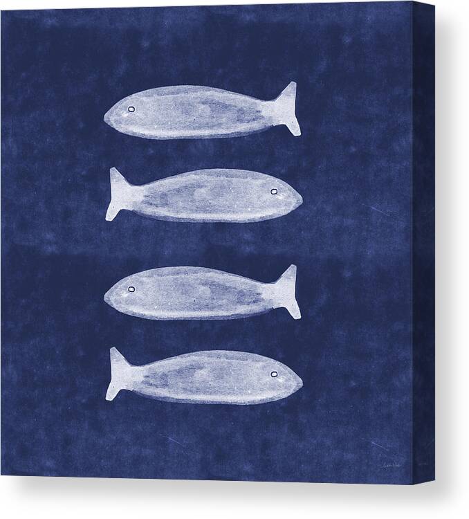 Blue Canvas Print featuring the mixed media Summer Fish- Art by Linda Woods by Linda Woods