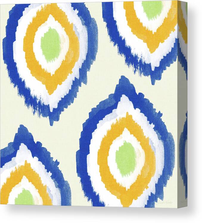 Blue Canvas Print featuring the painting Summer Ikat- Art by Linda Woods by Linda Woods