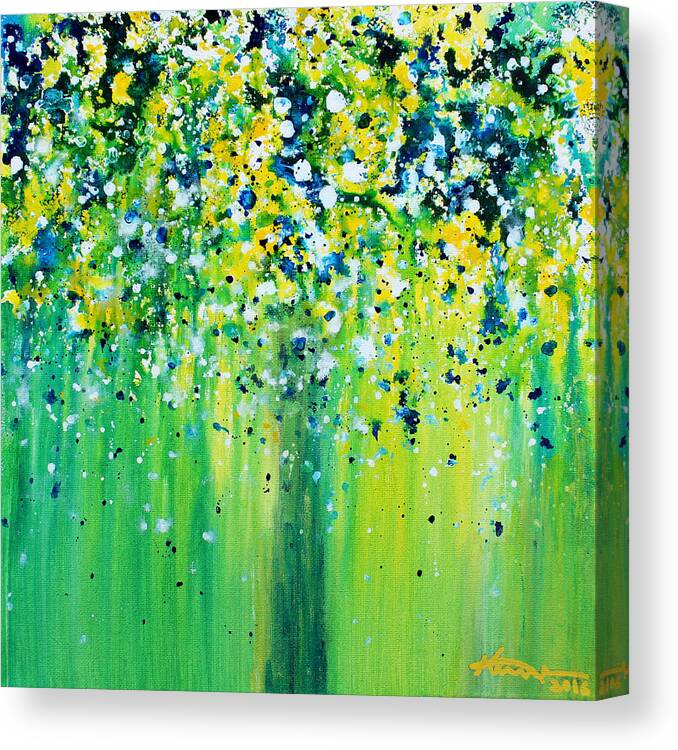 Summer Rain Canvas Print featuring the painting Summer Rain by Kume Bryant