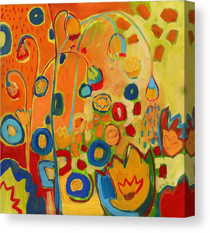 Abstract Canvas Print featuring the painting Summer Showers by Jennifer Lommers
