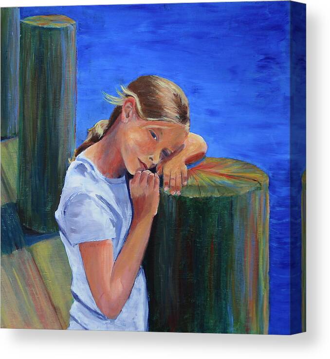 Youth Canvas Print featuring the painting Summertime Sara by Trina Teele