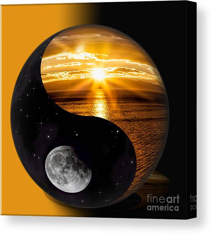 Sun Canvas Print featuring the photograph Sun and Moon - Yin and Yang by Shirley Mangini