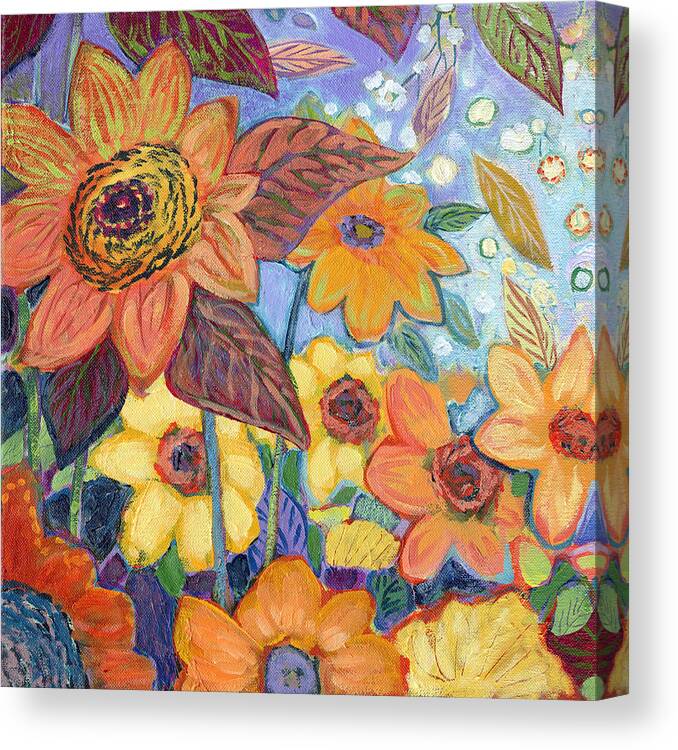 Sunflower Canvas Print featuring the painting Sunflower Tropics Part 1 by Jennifer Lommers