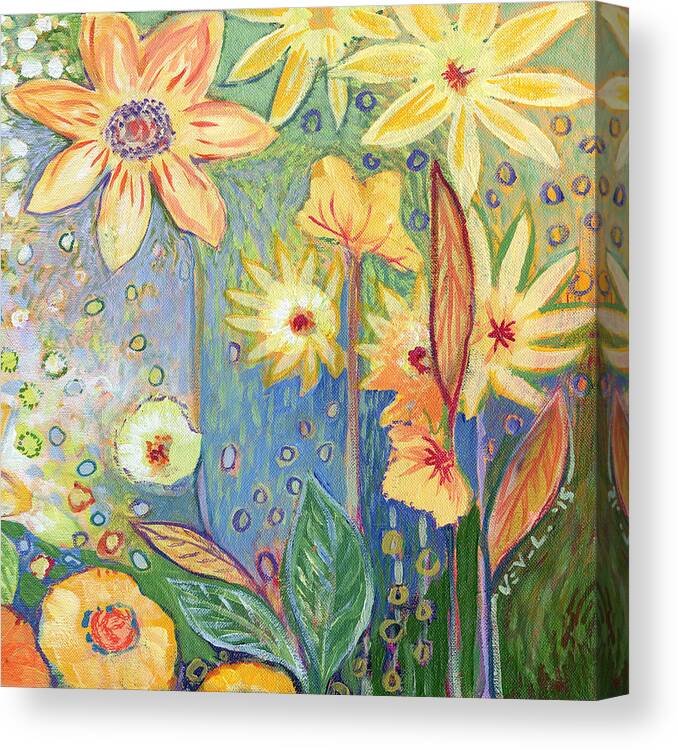 Sunflower Canvas Print featuring the painting Sunflower Tropics Part 3 by Jennifer Lommers