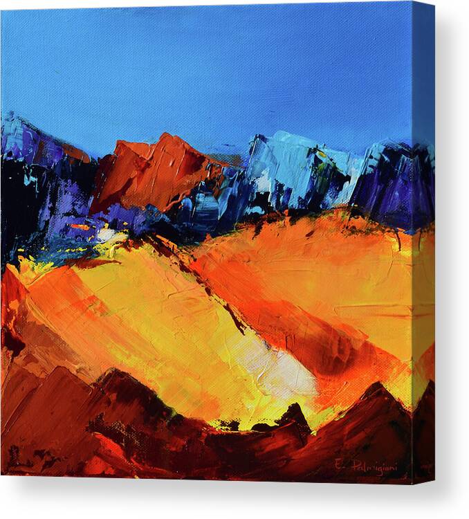 Sunlight In The Valley Canvas Print featuring the painting Sunlight in the Valley by Elise Palmigiani