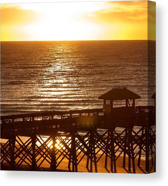 Nature Canvas Print featuring the photograph Sunset At Folly Beach South Carolina by Ollie Hidalgo