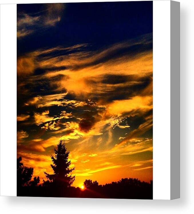 Summer Canvas Print featuring the photograph Beautiful sunset #1 by Flavien Gillet