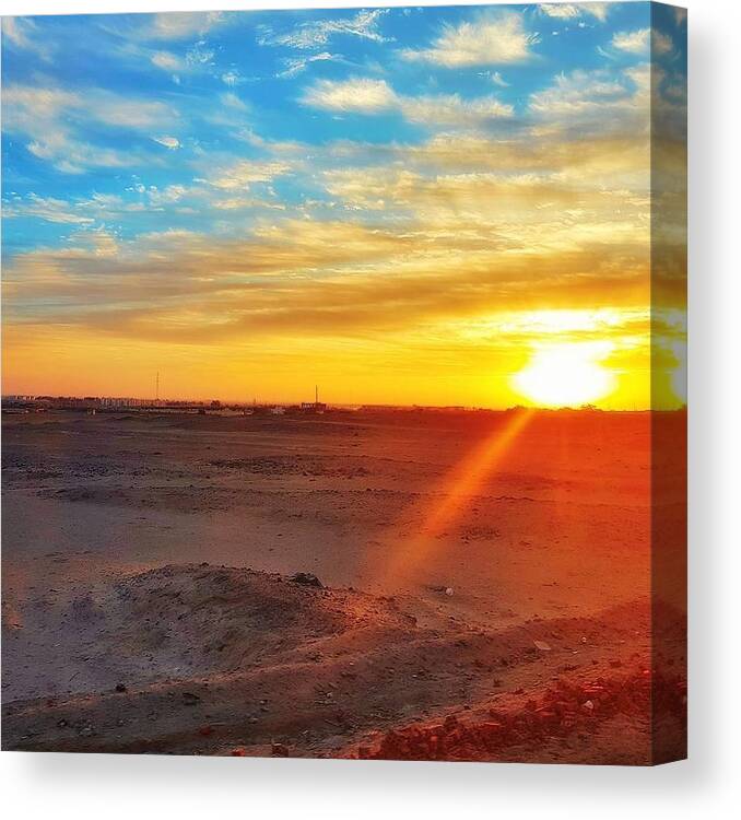 Sunset Canvas Print featuring the photograph Sunset in Egypt by Usman Idrees