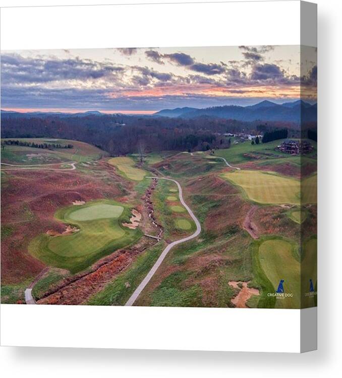 Roanoke Canvas Print featuring the photograph Sunset Over Ballyhack Golf Club - by Creative Dog Media 