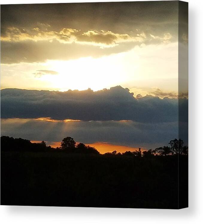 Sunset Canvas Print featuring the photograph Sunset Through the Dark by Vic Ritchey