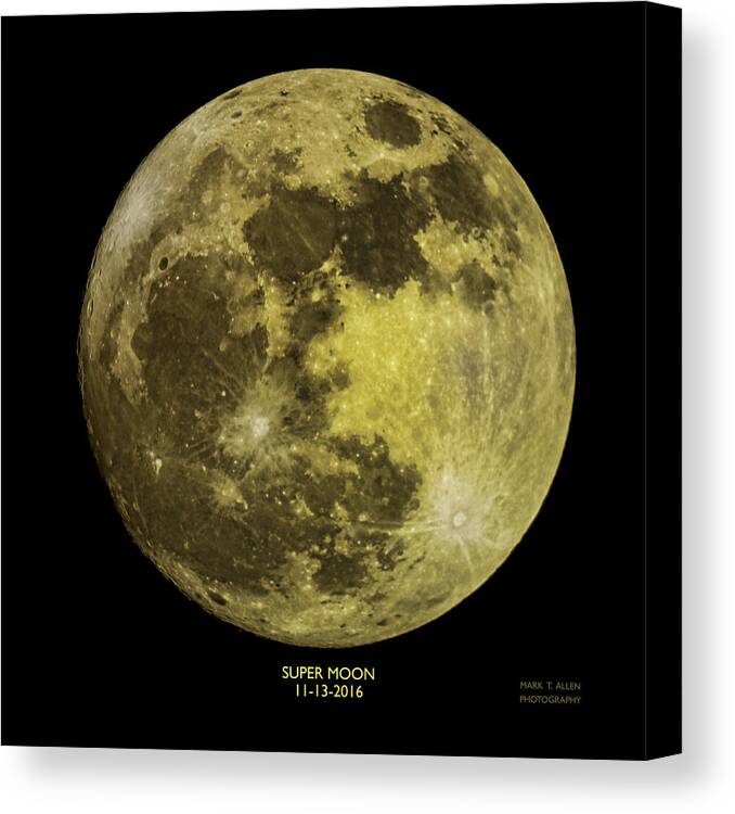 Mark T. Allen Canvas Print featuring the photograph Super Moon by Mark Allen