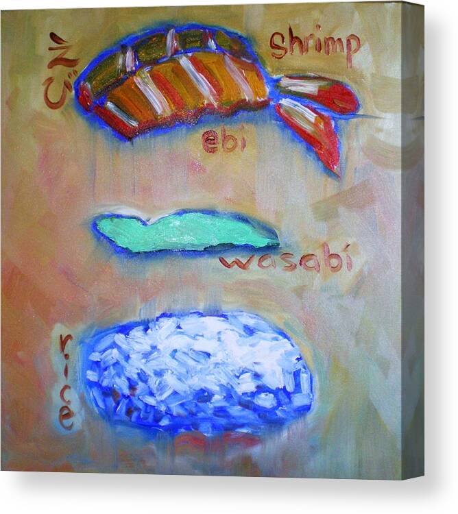 Sushi Canvas Print featuring the painting Sushi Deconstructed by Sheila Tajima