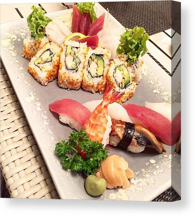  Canvas Print featuring the photograph Sushi Sashimi Combo by Arya Swadharma