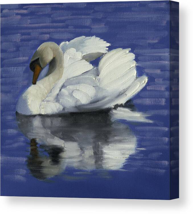 Swan Canvas Print featuring the painting Swan Lake by John Reynolds