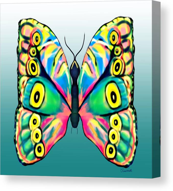 Christine Fournier Canvas Print featuring the painting Sweet Butterfly by Christine Fournier