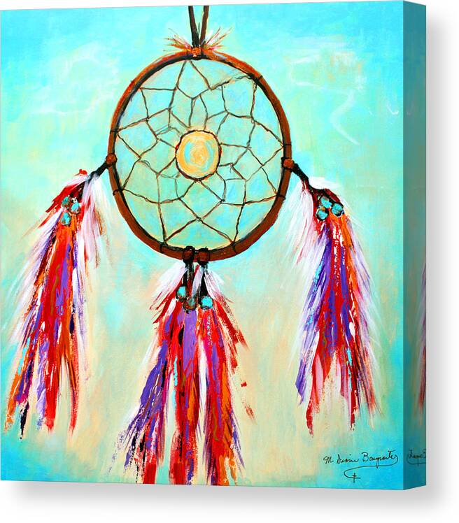 Red Canvas Print featuring the painting Sweet Dream Catcher by M Diane Bonaparte