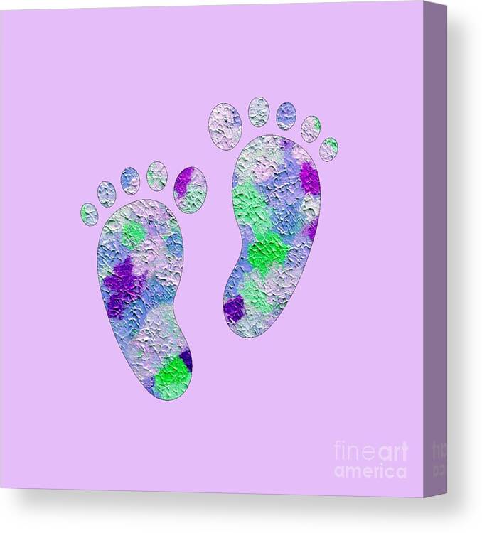 Feet Canvas Print featuring the digital art Sweet Feet by Rachel Hannah