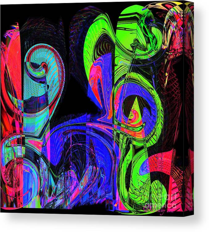 Abstract Canvas Print featuring the digital art Symphony by Donna Bentley
