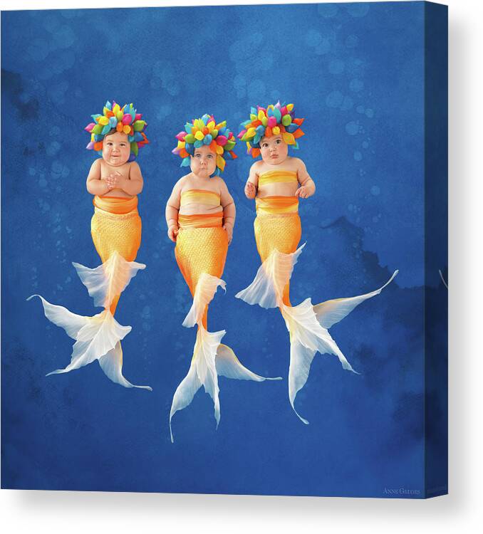 Under The Sea Canvas Print featuring the photograph Synchronized Swim Team by Anne Geddes