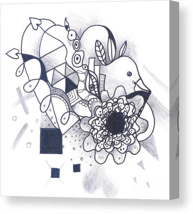 Abstract Canvas Print featuring the drawing Take A Chance by Helena Tiainen