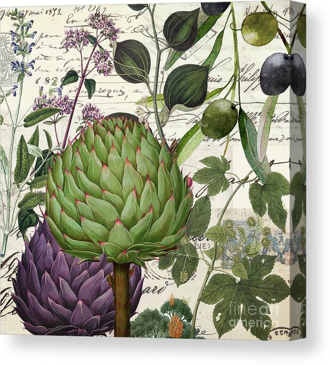 Avocado Canvas Print featuring the painting Taormina II by Mindy Sommers