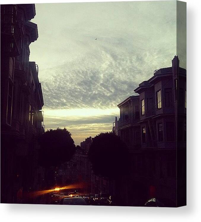 Sanfrancisco Canvas Print featuring the photograph Light and Dusk by Felicia Zurich Gallagher