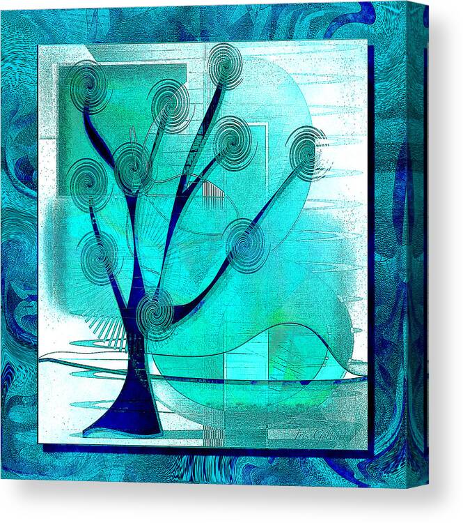 Tree Canvas Print featuring the digital art The Abstract Tree by Iris Gelbart