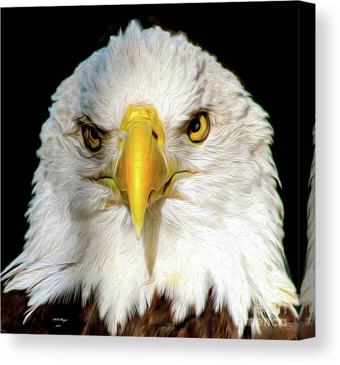 Eagle Canvas Print featuring the digital art The American Bald Eagle - USA Pride by DB Hayes