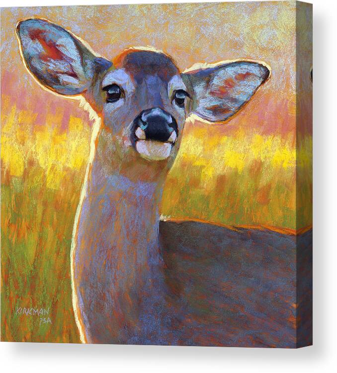 Animals Canvas Print featuring the painting The Better to Hear You With My Dear by Rita Kirkman