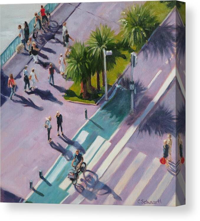 Riviera Canvas Print featuring the painting The Bird's View by Connie Schaertl
