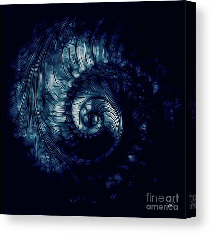 Fine Art Photography Canvas Print featuring the digital art The Bluez - Alien by John Strong