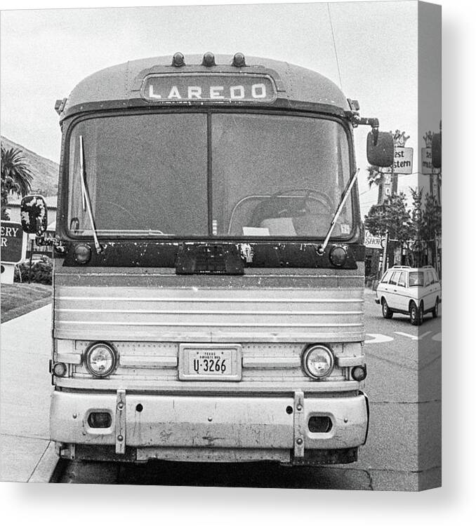 Fine Art Canvas Print featuring the photograph The Bus to Laredo by Frank DiMarco