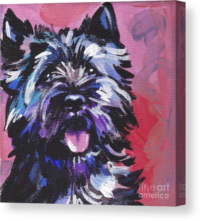 Cairn Terrier Canvas Print featuring the painting The Caring Cairn by Lea S