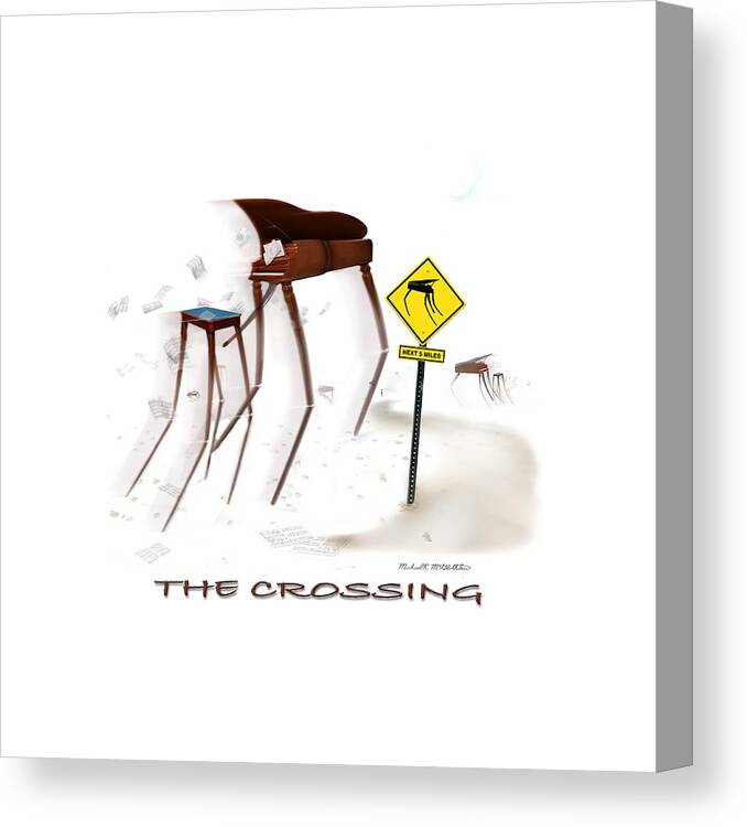 T-shirt Canvas Print featuring the digital art The Crossing SE by Mike McGlothlen