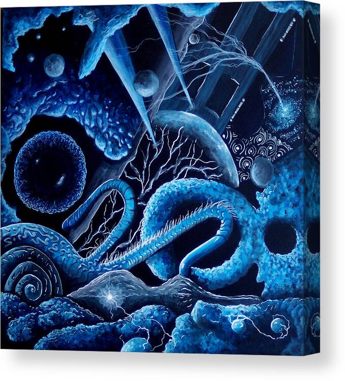 Surreal Canvas Print featuring the painting The Electric Wazeen by Douglas Egolf