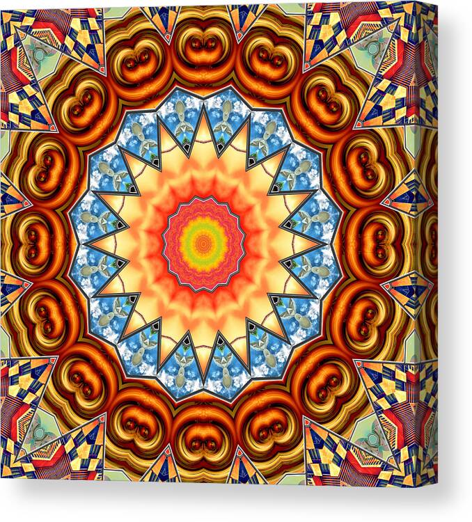 Kaleidoscope Canvas Print featuring the digital art The Fairground Collective 05 by Wendy J St Christopher