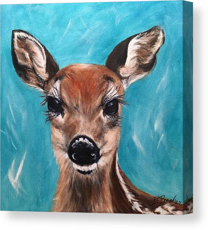 Dear Canvas Print featuring the painting Here's looking at you by Bonnie Peacher