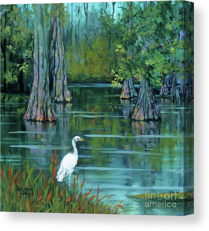 Louisiana Bayou Canvas Print featuring the painting The Fisherman by Dianne Parks