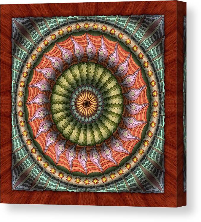 Harmony Mandalas Canvas Print featuring the digital art The Flowering Of The Sunshine Moons by Becky Titus