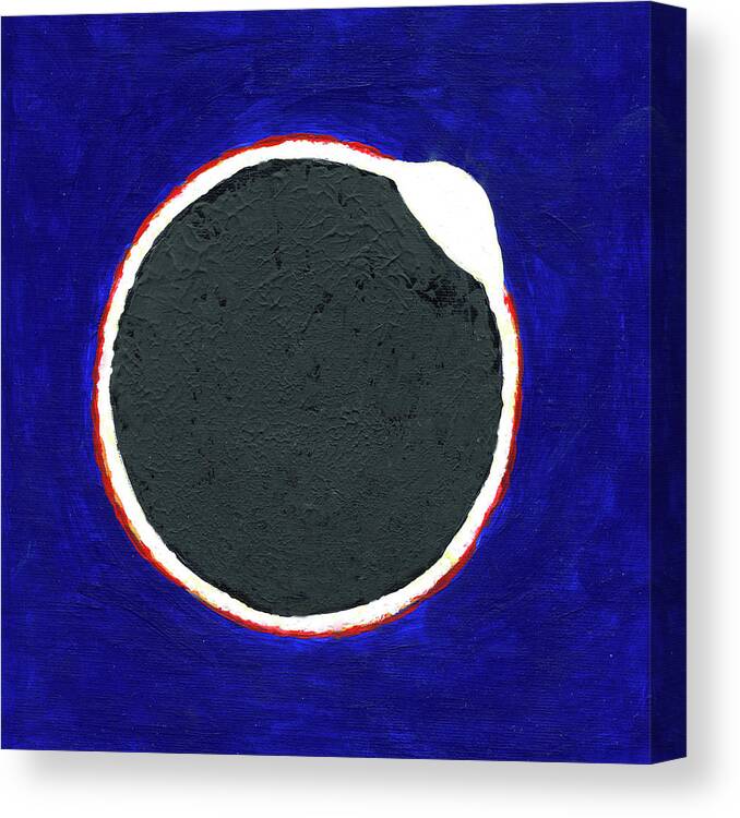 Solar Canvas Print featuring the painting The Great American Solar Eclipse Diamond Edition by Deborah Boyd