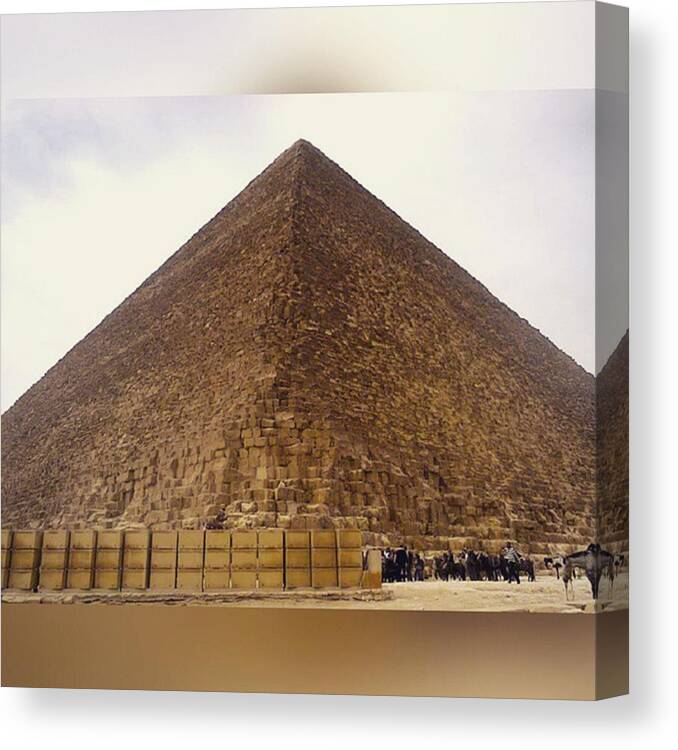 Egypt Canvas Print featuring the photograph The Great Pyramid Of Giza..also Known by Eman Allam
