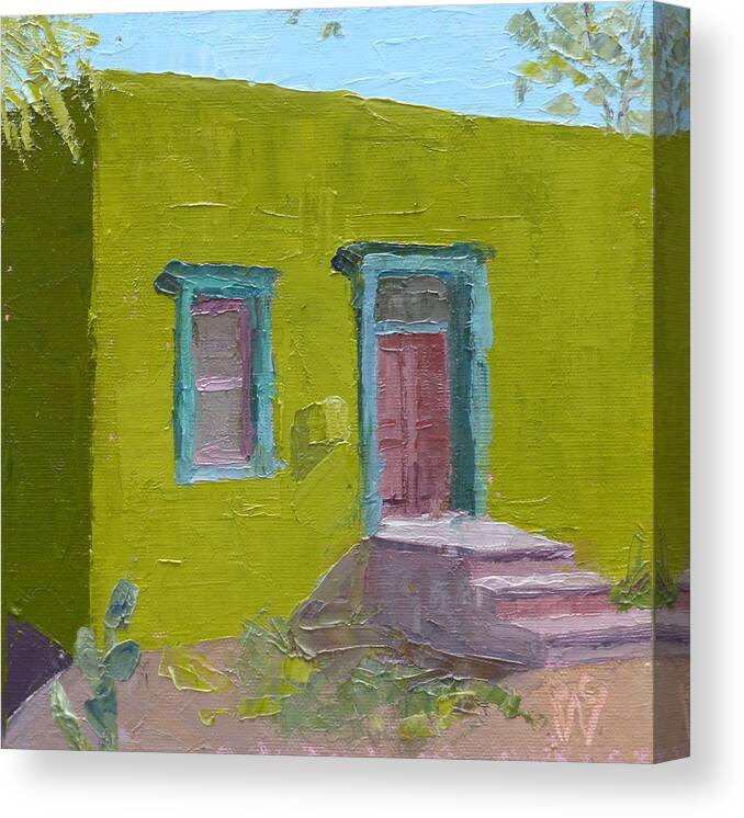 Landscape Canvas Print featuring the painting The Green House by Susan Woodward