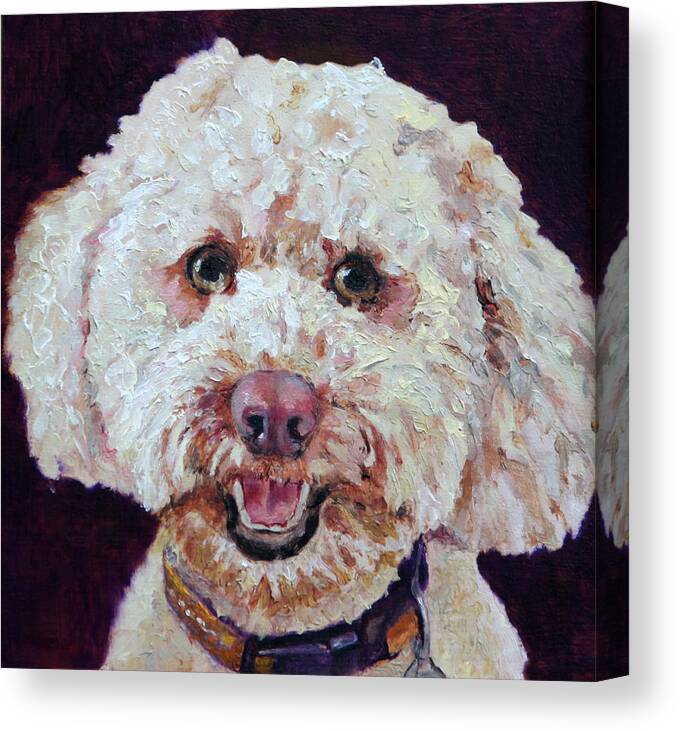Dogs Canvas Print featuring the painting The Labradoodle by Portraits By NC