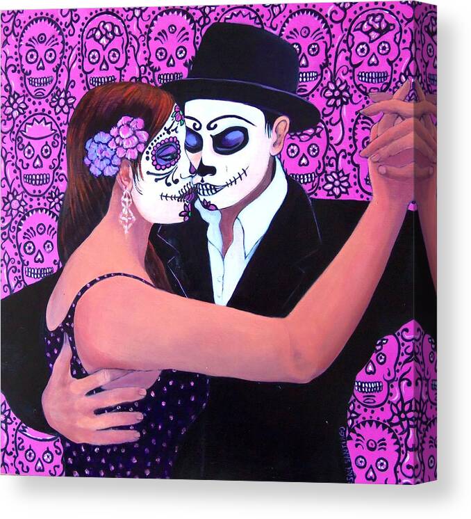 Day Of The Dead Canvas Print featuring the painting The Last Tango by Susan Santiago