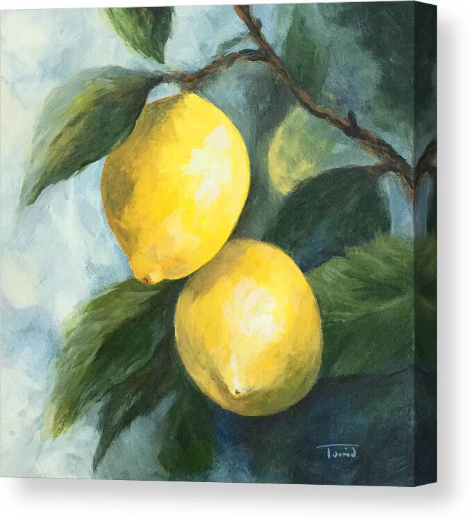 Lemon Canvas Print featuring the painting The Lemon Tree by Torrie Smiley
