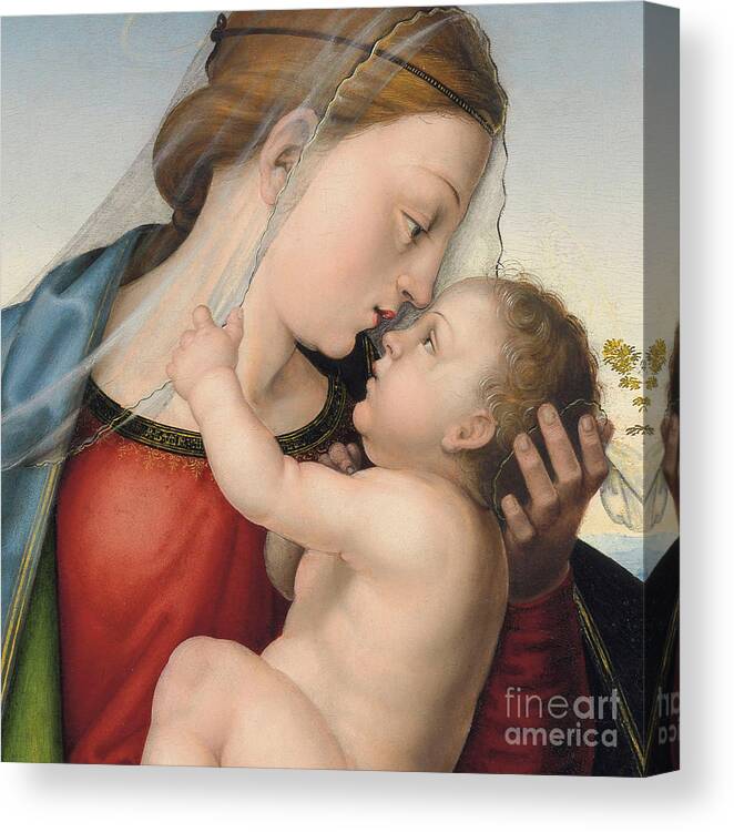 Virgin And Child Canvas Print featuring the painting The Madonna and Child by Fra Bartolommeo